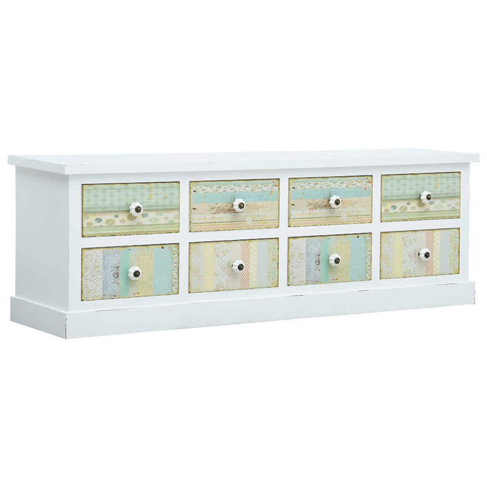 Comodă TV cu sertare, alb, 120 x 30 x 40 cm, MDF WALTI