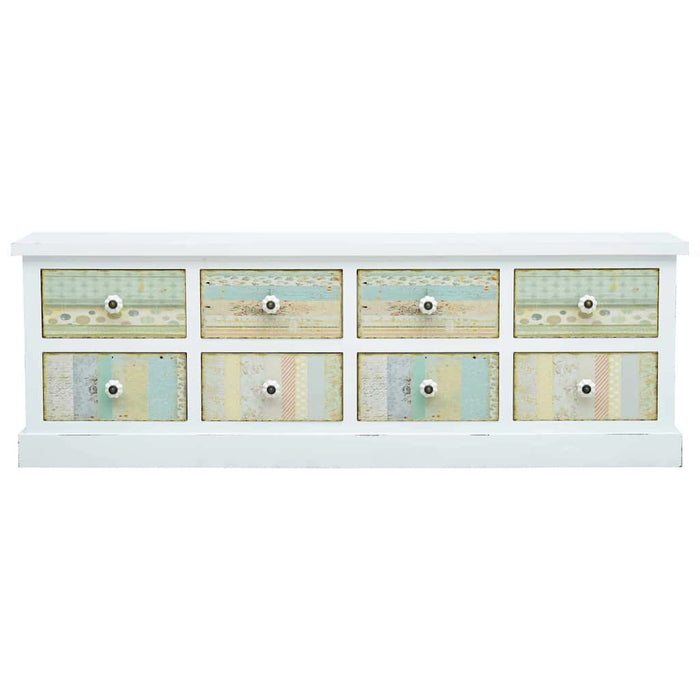 Comodă TV cu sertare, alb, 120 x 30 x 40 cm, MDF WALTI