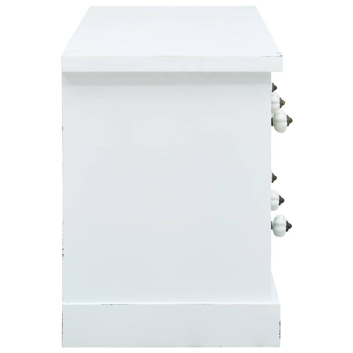 Comodă TV cu sertare, alb, 120 x 30 x 40 cm, MDF WALTI