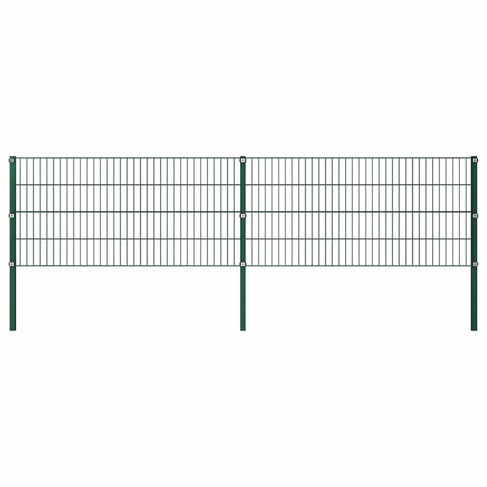 Panou de gard cu stâlpi din fier, verde, 349x80 cm WALTI