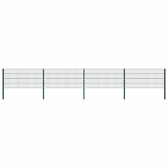 Panou de gard cu stâlpi din fier, verde, 694,5x80 cm WALTI