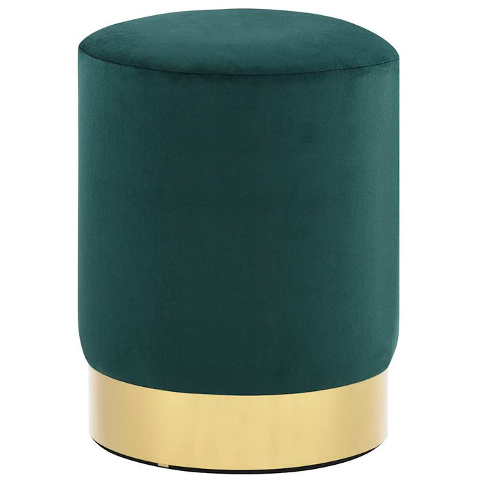 Taburet, verde închis și auriu, catifea 28 x 36 cm WALTI