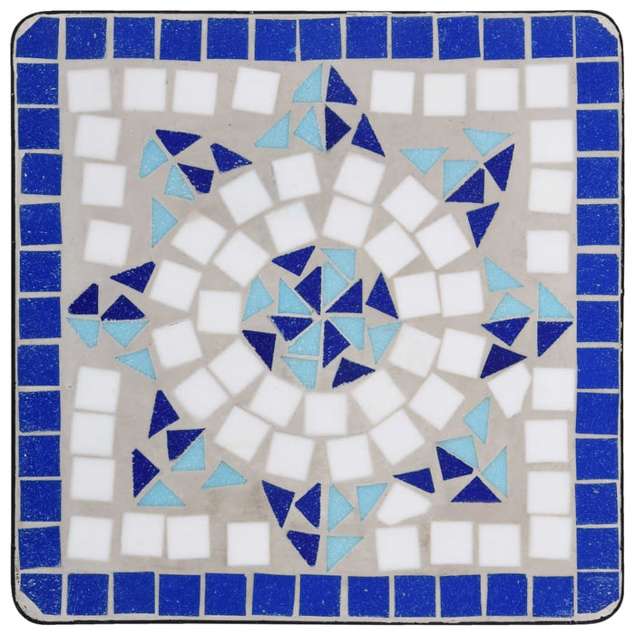 Masă laterală cu mozaic, albastru și alb, ceramică - WALTI WALTI