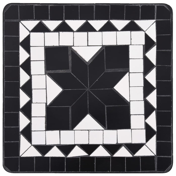 Masă laterală cu mozaic, negru și alb, ceramică - WALTI WALTI