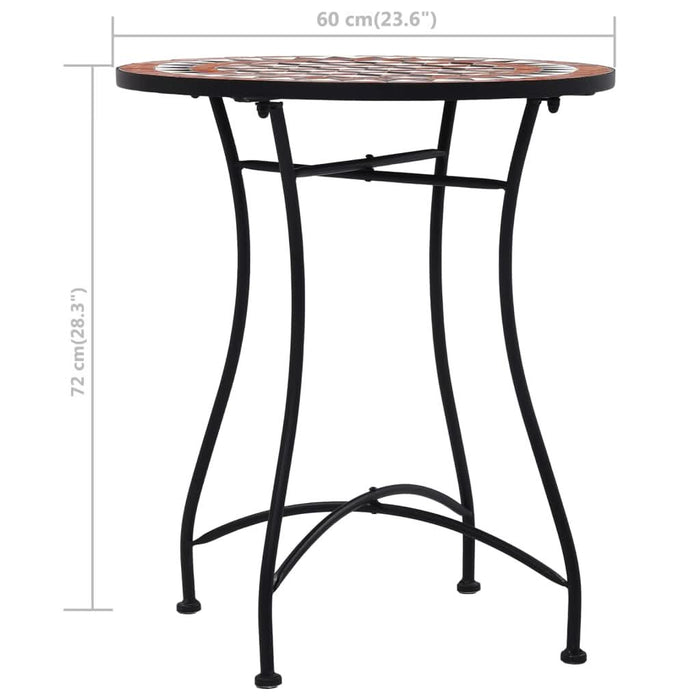 Masă de bistro mozaic, maro, 60 cm, ceramică - WALTI WALTI