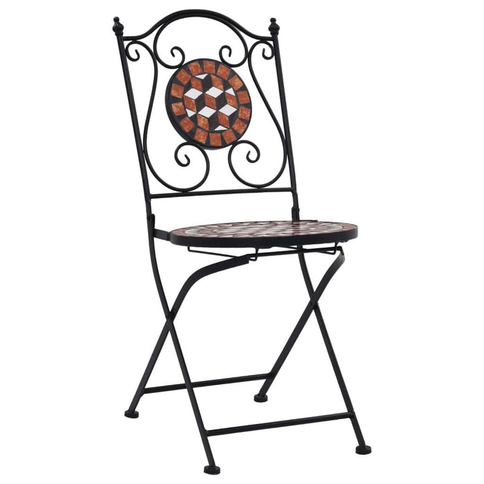 Scaune bistro cu mozaic, 2 buc., maro, ceramică - WALTI WALTI