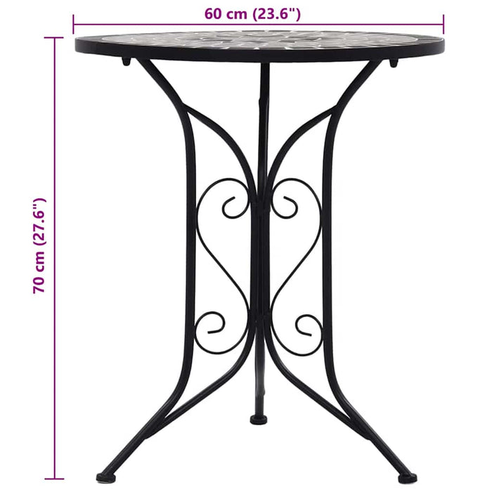 Masă de bistro mozaic, gri, 60 cm, ceramică - WALTI WALTI