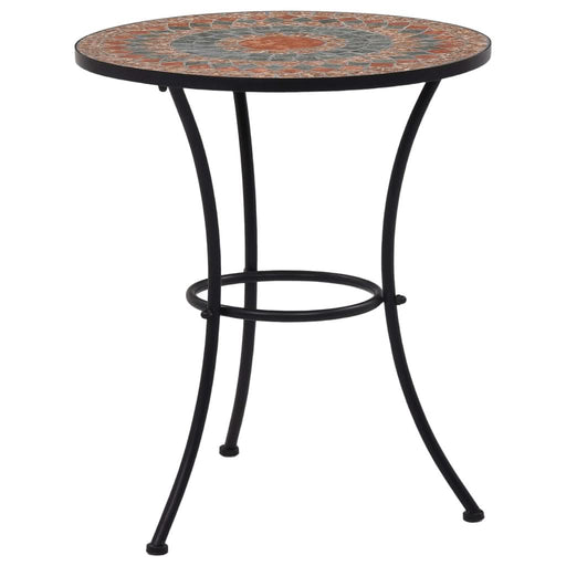 Masă de bistro mozaic, portocaliu/gri, 60 cm, ceramică - WALTI WALTI