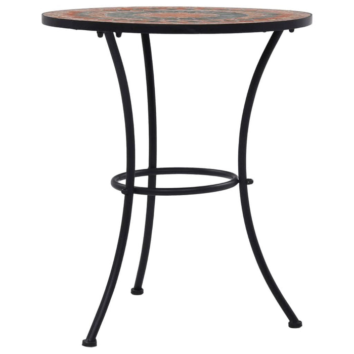 Masă de bistro mozaic, portocaliu/gri, 60 cm, ceramică - WALTI WALTI