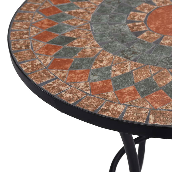 Masă de bistro mozaic, portocaliu/gri, 60 cm, ceramică - WALTI WALTI