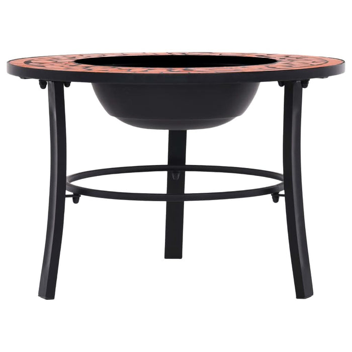 Vatră de foc cu mozaic, cărămiziu, 68 cm, ceramică - WALTI WALTI