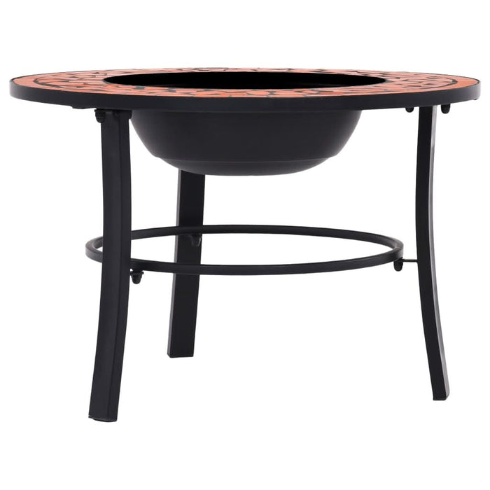 Vatră de foc cu mozaic, cărămiziu, 68 cm, ceramică - WALTI WALTI