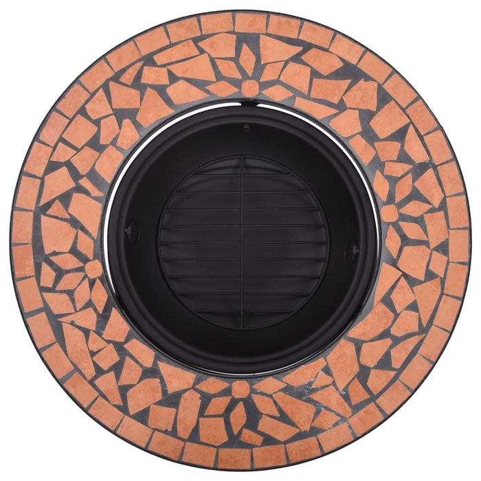 Vatră de foc cu mozaic, cărămiziu, 68 cm, ceramică - WALTI WALTI