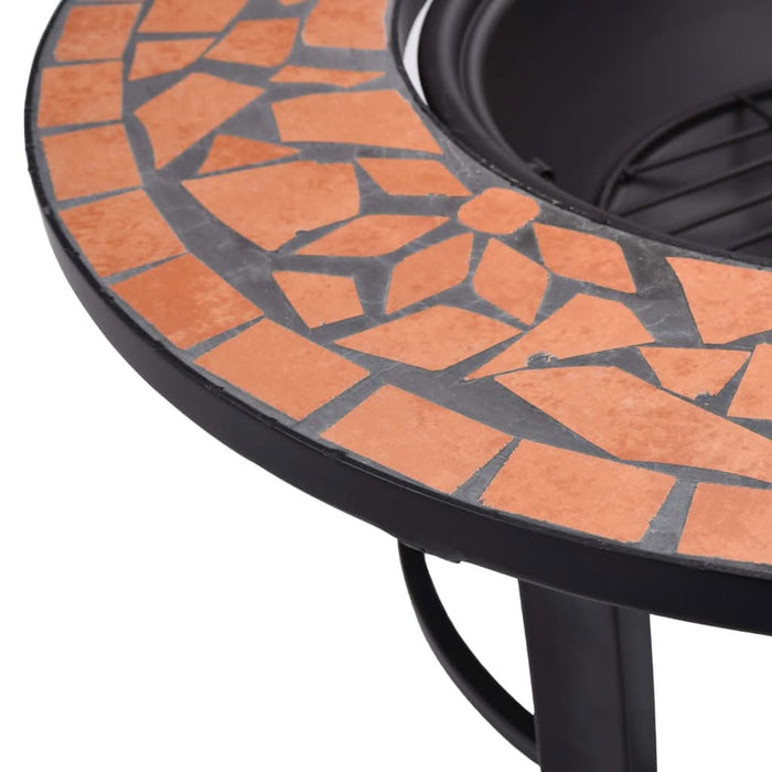 Vatră de foc cu mozaic, cărămiziu, 68 cm, ceramică - WALTI WALTI