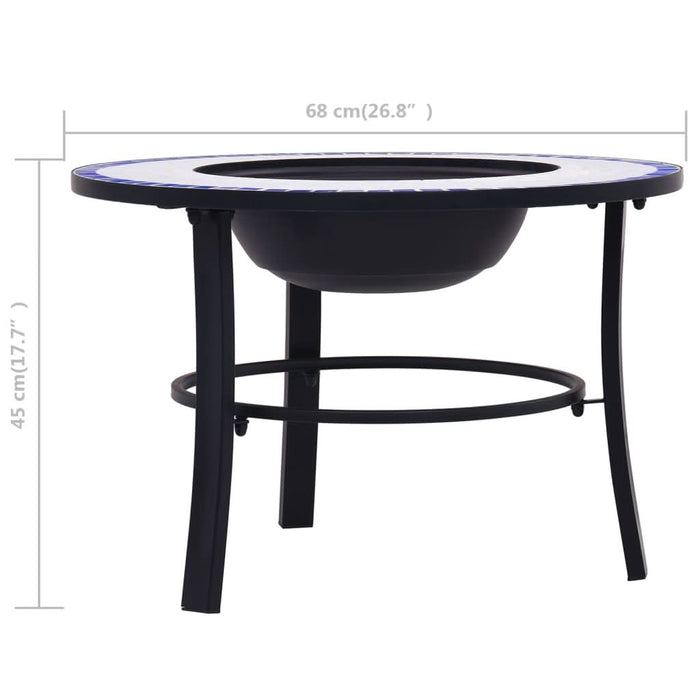 Vatră de foc cu mozaic, albastru și alb, 68 cm, ceramică - WALTI WALTI