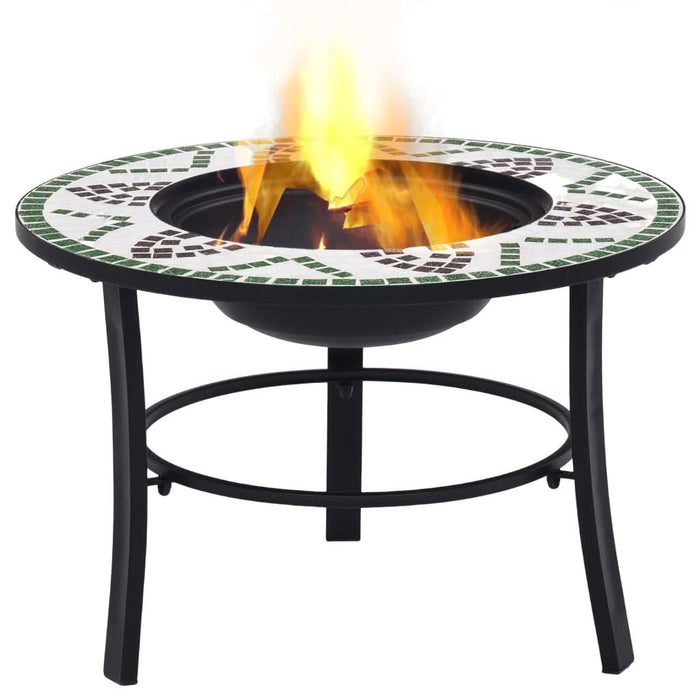Vatră de foc cu mozaic, verde, 68 cm, ceramică - WALTI WALTI
