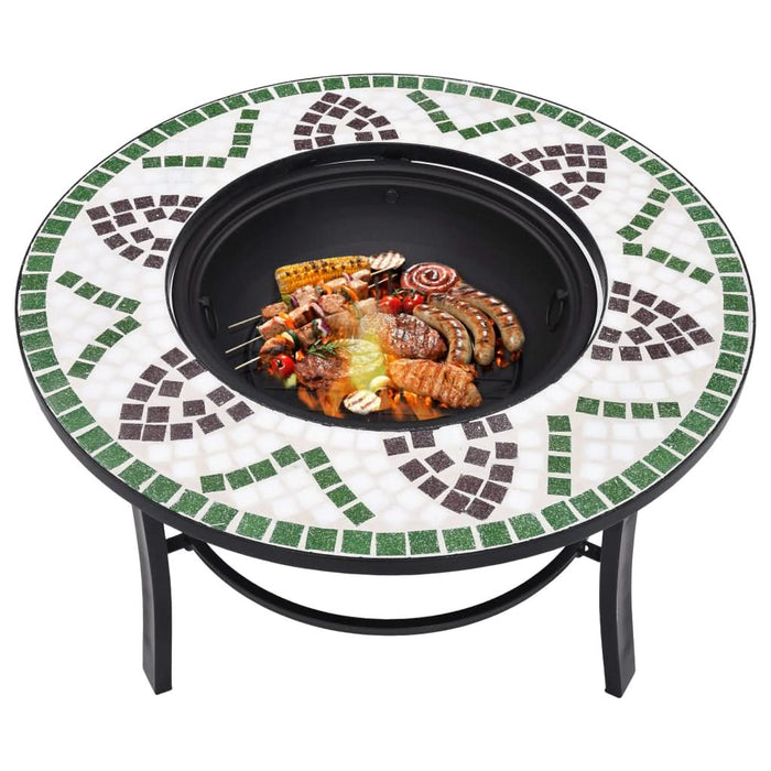Vatră de foc cu mozaic, verde, 68 cm, ceramică - WALTI WALTI