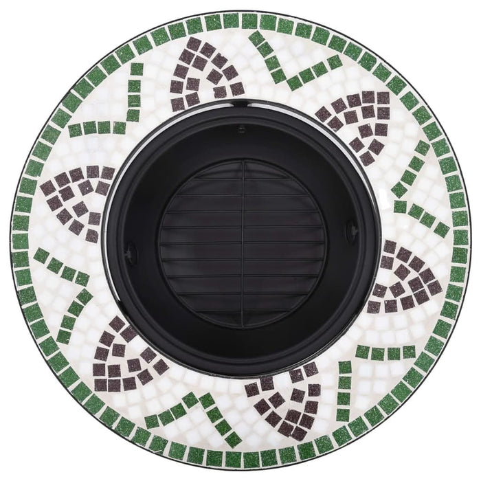 Vatră de foc cu mozaic, verde, 68 cm, ceramică - WALTI WALTI