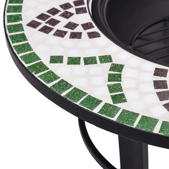 Vatră de foc cu mozaic, verde, 68 cm, ceramică - WALTI WALTI
