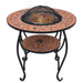 Masă cu vatră de foc, mozaic, cărămiziu, 68 cm, ceramică - WALTI WALTI