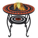 Masă cu vatră de foc, mozaic, cărămiziu și alb, 68 cm, ceramică - WALTI WALTI