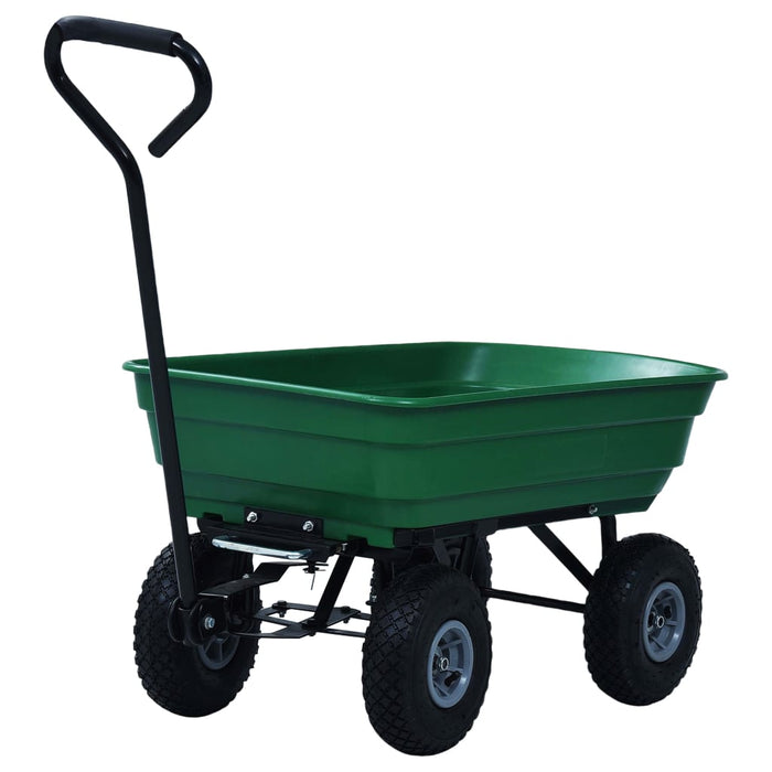 Cărucior manual de grădină basculabil, verde, 300 kg, 75 L - WALTI WALTI