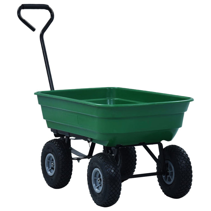 Cărucior manual de grădină basculabil, verde, 300 kg, 75 L - WALTI WALTI