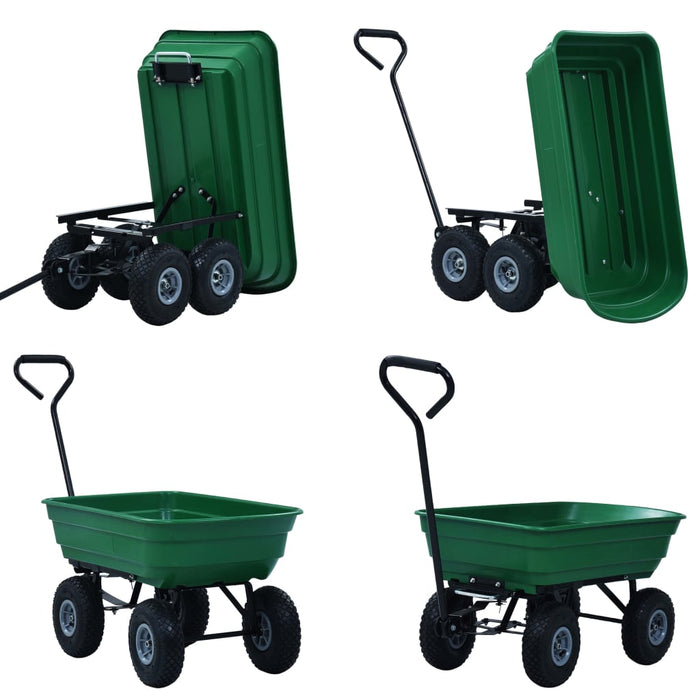 Cărucior manual de grădină basculabil, verde, 300 kg, 75 L - WALTI WALTI