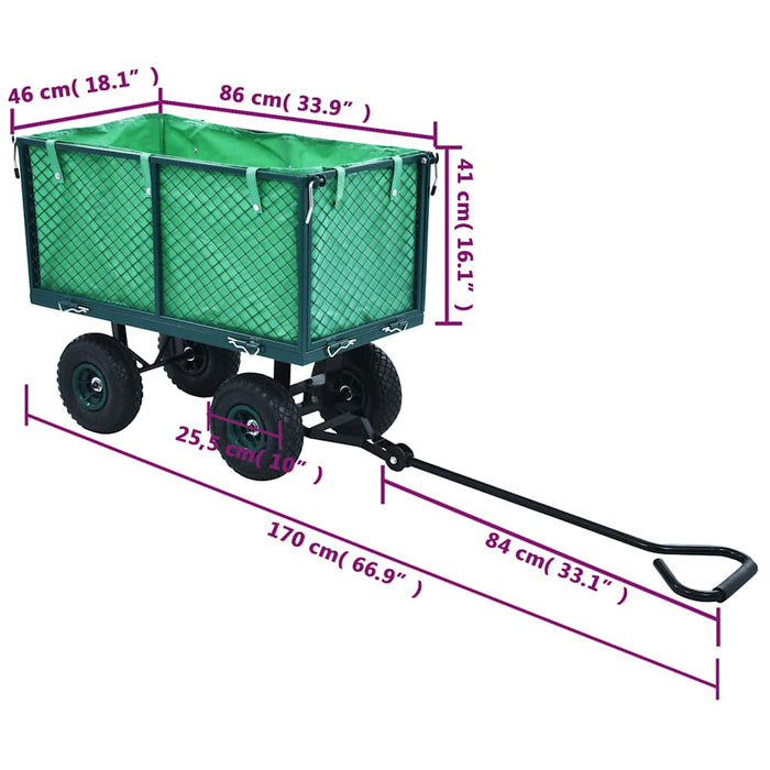 Cărucior manual de grădină, verde, 350 kg - WALTI WALTI