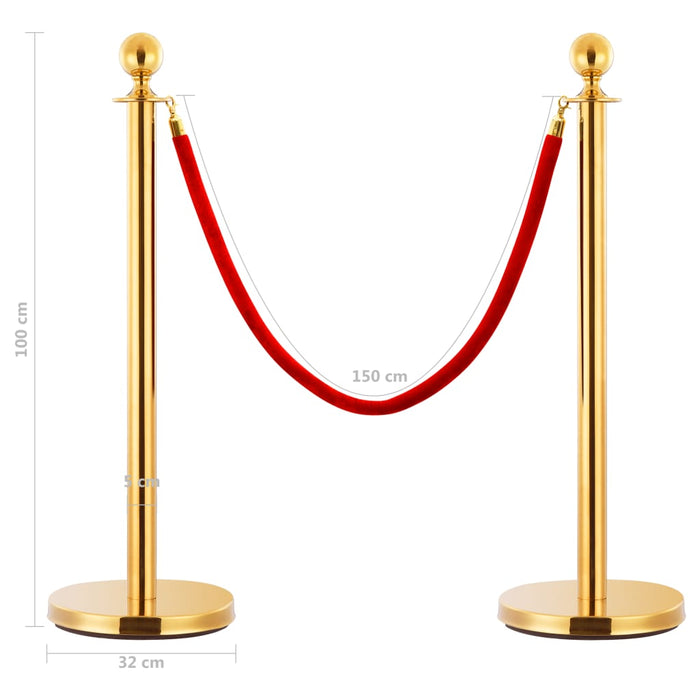 Set VIP stil barieră, 3 piese, auriu, oțel inoxidabil - WALTI WALTI
