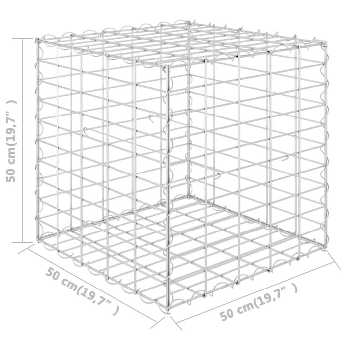 Strat înălțat cub gabion, 50 x 50 x 50 cm, sârmă de oțel - WALTI WALTI