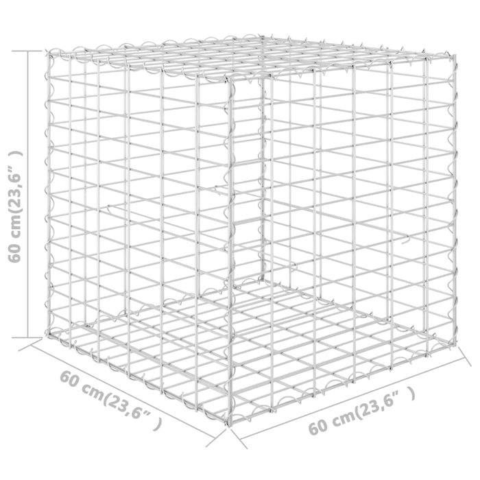 Strat înălțat cub gabion, 60 x 60 x 60 cm, sârmă de oțel - WALTI WALTI