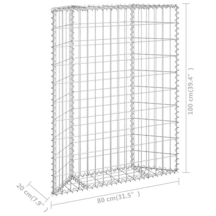 Strat înălțat gabion trapez, 80x20x100 cm, oțel galvanizat - WALTI WALTI