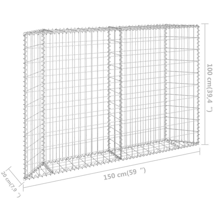 Strat înălțat gabion trapez, 150x20x100 cm, oțel galvanizat - WALTI WALTI
