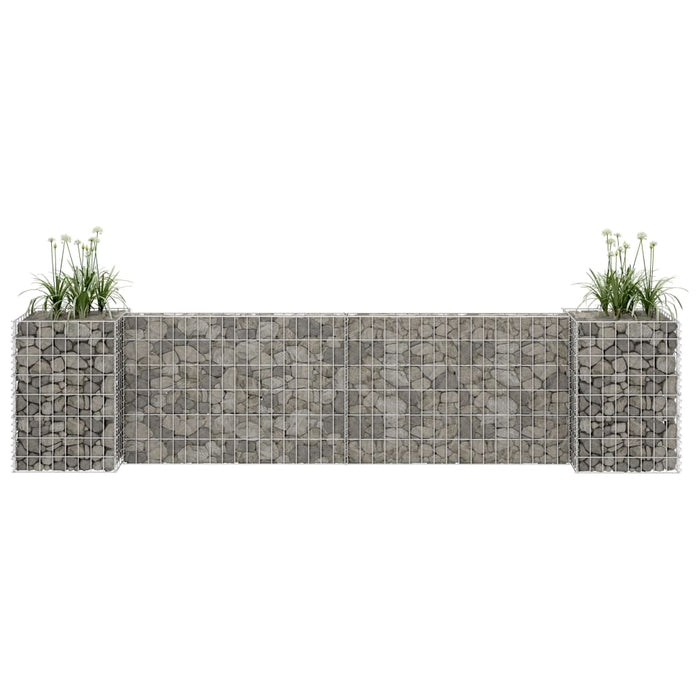 Jardinieră gabion în formă de H, sârmă oțel, 260 x 40 x 60 cm - WALTI WALTI