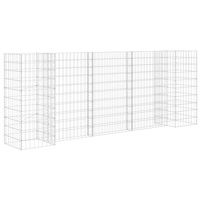 Jardinieră gabion în formă de H, 260 x 40 x 100 cm, sârmă oțel - WALTI WALTI