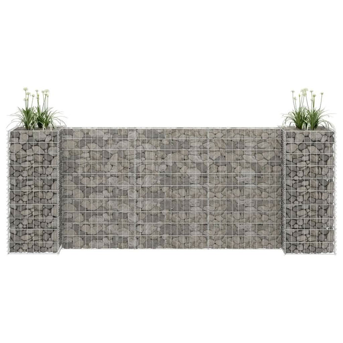 Jardinieră gabion în formă de H, 260 x 40 x 100 cm, sârmă oțel - WALTI WALTI