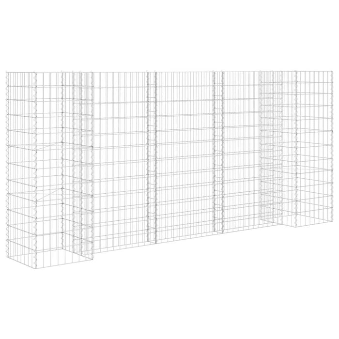 Jardinieră gabion în formă de H, sârmă oțel, 260 x 40 x 120 cm - WALTI WALTI