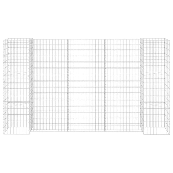 Jardinieră gabion în formă de H, sârmă oțel, 260 x 40 x 150 cm - WALTI WALTI