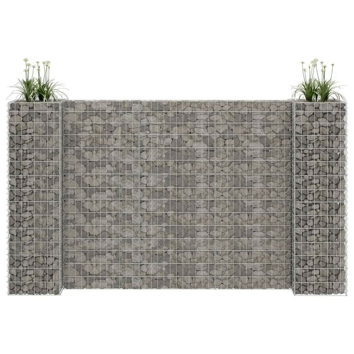 Jardinieră gabion în formă de H, sârmă oțel, 260 x 40 x 150 cm - WALTI WALTI