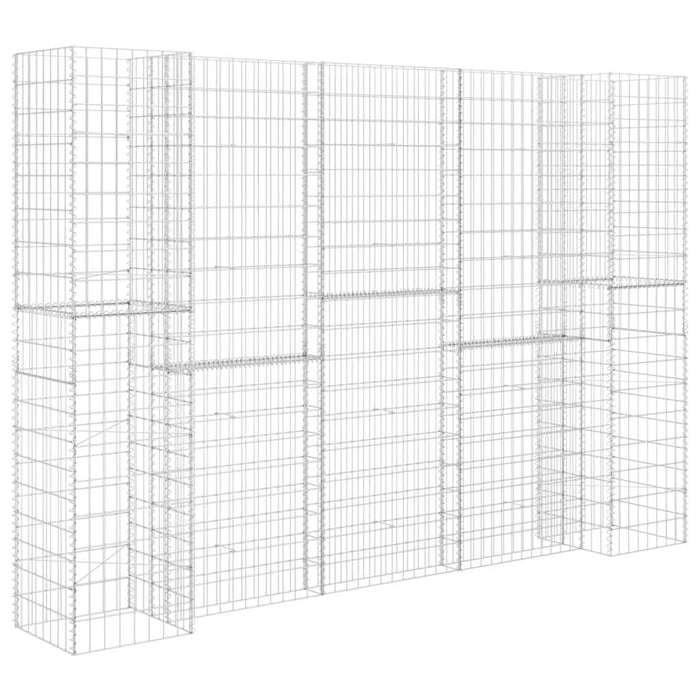 Jardinieră gabion în formă de H, 260 x 40 x 180 cm, sârmă oțel - WALTI WALTI