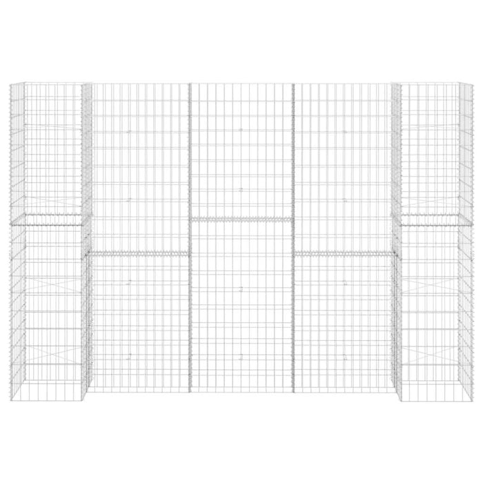 Jardinieră gabion în formă de H, 260 x 40 x 180 cm, sârmă oțel - WALTI WALTI