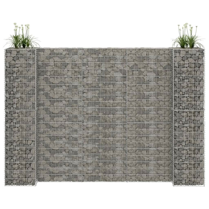 Jardinieră gabion în formă de H, 260 x 40 x 180 cm, sârmă oțel - WALTI WALTI
