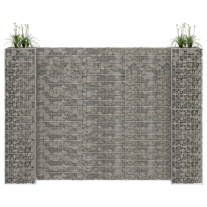 Jardinieră gabion în formă de H, 260 x 40 x 200 cm, sârmă oțel - WALTI WALTI