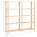 Raft depozitare 5 niveluri, 170x38x170 cm, pin masiv, 500 kg - WALTI WALTI