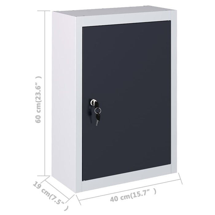 Dulap de scule de perete, gri & negru, metal, stil industrial - WALTI WALTI