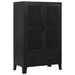 Dulap birou cu uși de plasă negru 75x40x120 cm oțel industrial - WALTI WALTI
