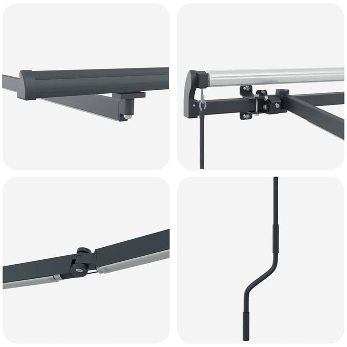 Cadru de copertină cu Manual Antracit 3 x 2,5 m Aluminiu WALTI