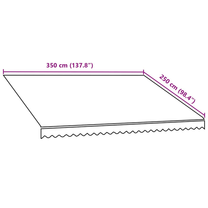 Pânză de copertină, portocaliu și maro, 3,5 x 2,5 m - WALTI WALTI