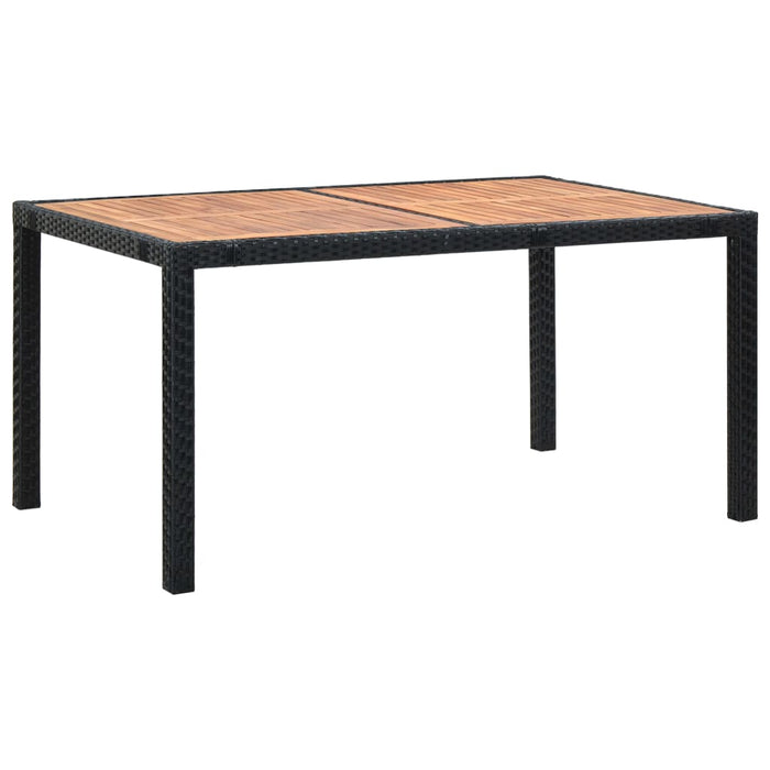 Set mobilier de exterior 7 piese negru poliratan lemn de acacia - WALTI WALTI